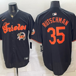 Baltimore Orioles x Crab 35 Adley Rutschman Black Men Jersey