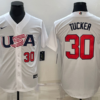 MLB Astros 30 Kyle Tucker White 2023 World Series Cool Base Men Jersey 1