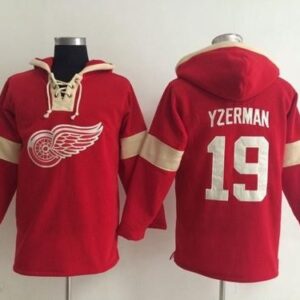 Red Wings 19 Steve Yzerman Red Pullover Men Hoodie