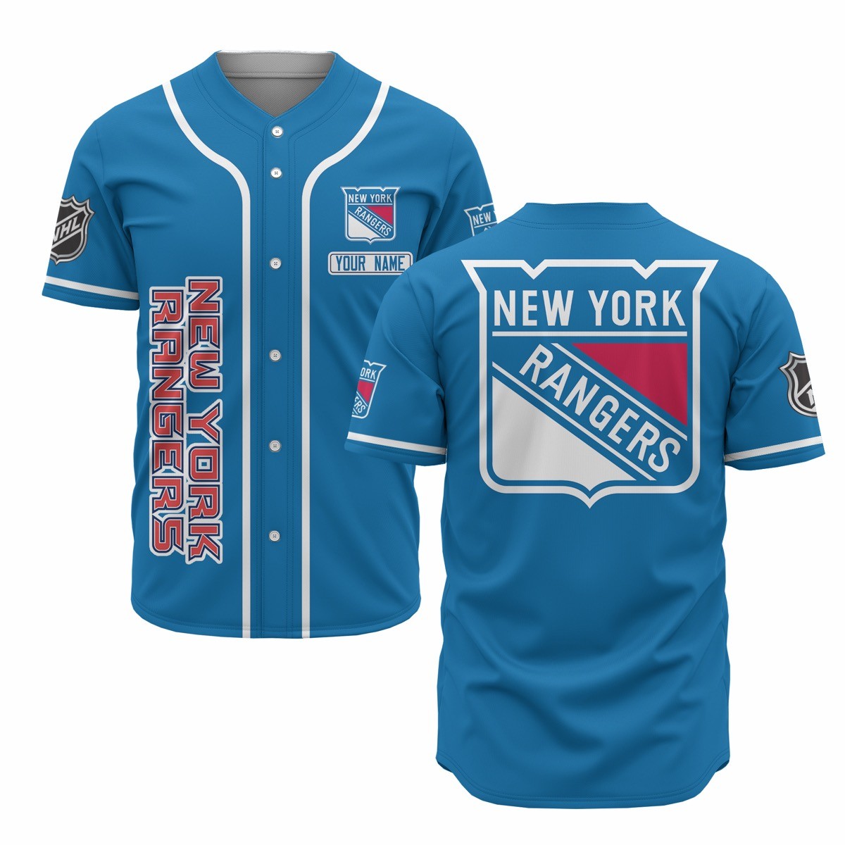 New York Rangers Baseball BLUE Customized Jersey