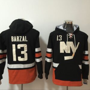 Rangers 13 Mathew Barzal Black All Stitched Hooded Men Sweatshirt