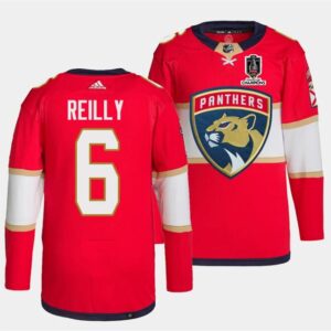 Panthers 6 Mike Reilly Red Home 2024 Stanley Cup Champions Men Jersey