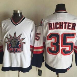 Rangers 35 Mike Richter White Statue of Liberty CCM Men Jersey