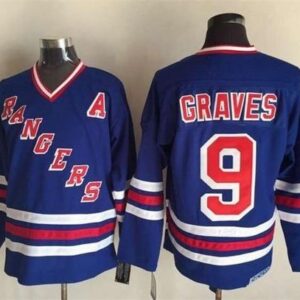 Rangers 9 Adam Graves Blue Heroes of Alumni A Patch CCM Men Jersey