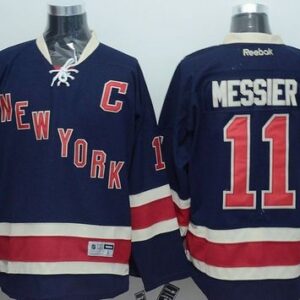 Rangers 11 Mark Messier Dark Blue Third Men Jersey