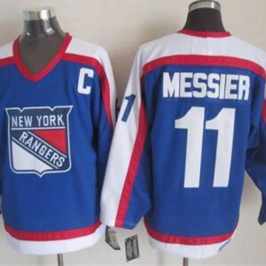 Rangers 11 Mark Messier Blue-White CCM Throwback Men Jersey