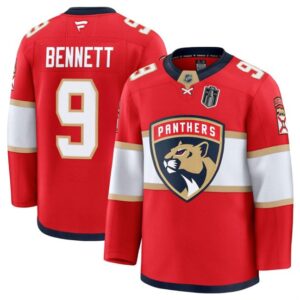 Panthers 9 Sam Bennett Red 2025 Stanley Cup Final Patch New Men Jersey