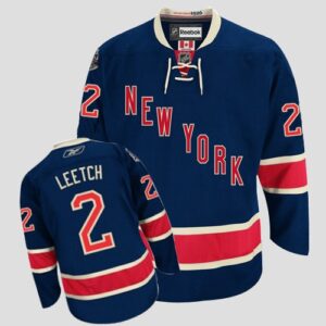 Rangers 2 Brian Leetch Dark Blue 85TH Third Men Jersey