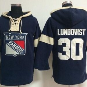 Rangers 30 Henrik Lundqvist Navy Blue Pullover Men Hoodie