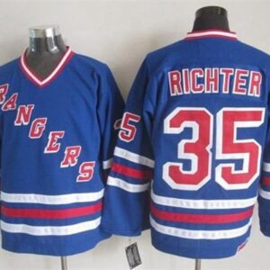 Rangers 35 Mike Richter Blue CCM Heroes of Alumni Men Jersey