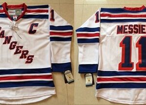 Rangers 11 Mark Messier White CCM Throwback Men Jersey
