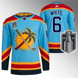 Panthers 6 Colin White Blue 2023 Stanley Cup Final Reverse Retro Men Jersey