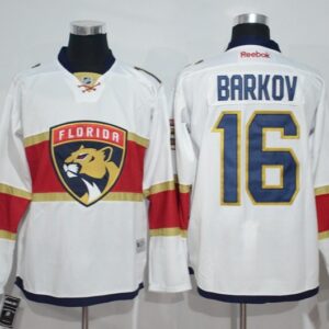 Panthers 16 Aleksander Barkov White New Logo Men Jersey
