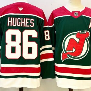 Devils 86 Jack Hughes Green New Men Jersey