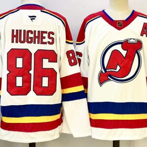 Devils 86 Jack Hughes White New Men Jersey