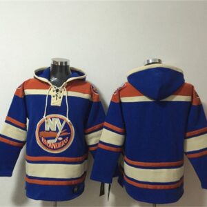 New York Islanders Blank Royal Ageless Must-Have Lace-Up Pullover Hoodie
