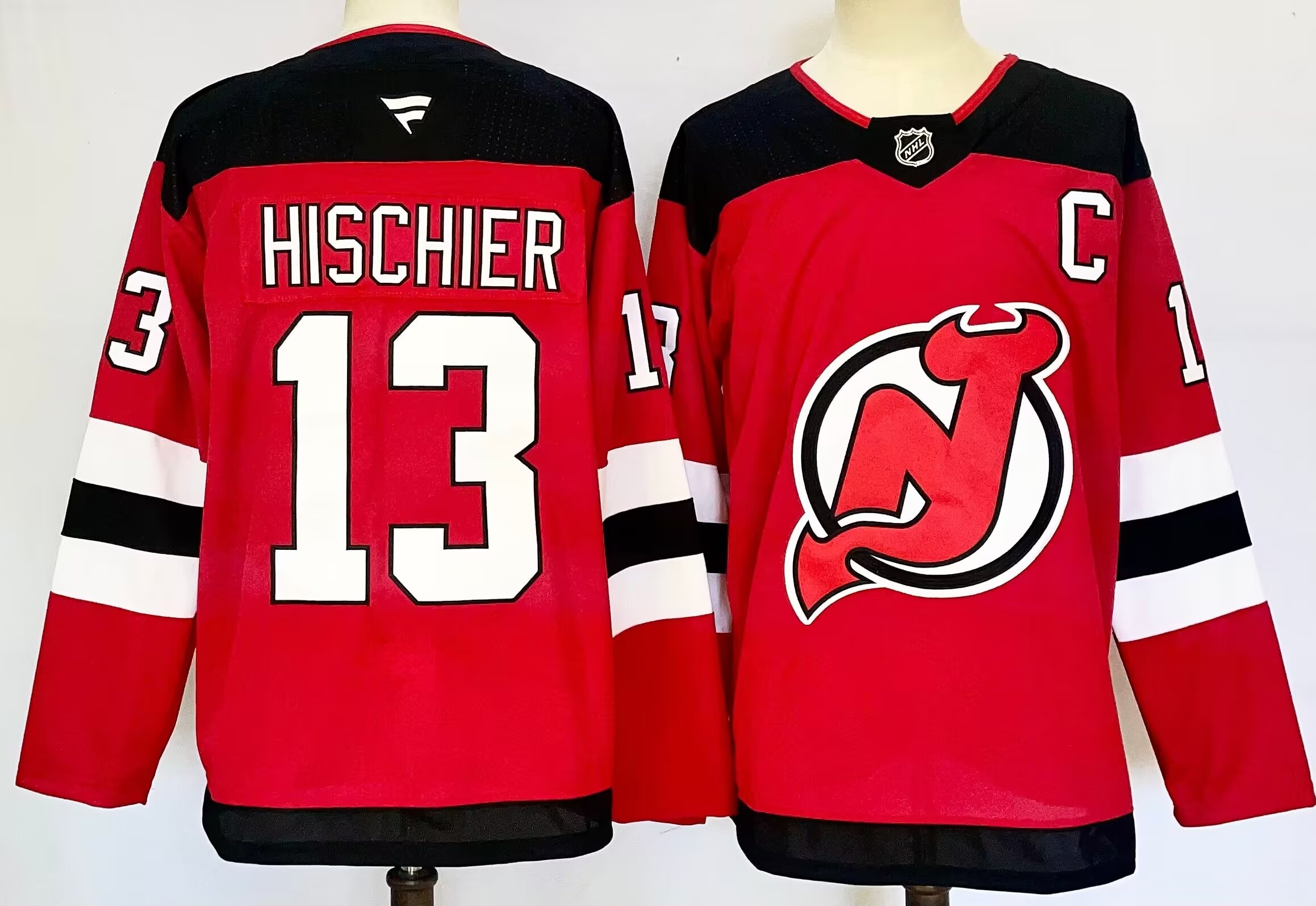 Devils 13 Nico Hischier Red 2024 New Men Jersey