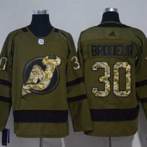 Devils 30 Martin Brodeur Olive Green Men Jersey
