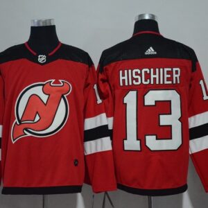 Devils 13 Nico Hischier Red Men Jersey