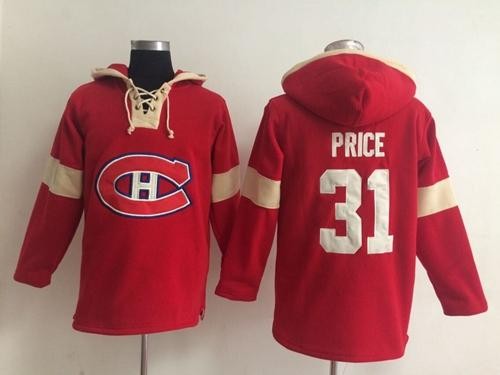 Canadiens 31 Carey Price Red Pullover Men Hoodie