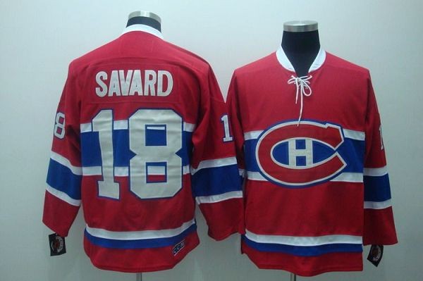 Canadiens 18 Serge Savard Red CH CCM Throwback Men Jersey