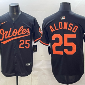 Baltimore Orioles 25 Alonso Black Cool Base Men Jersey