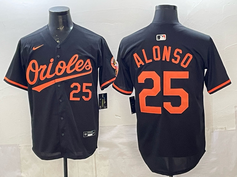 Baltimore Orioles 25 Alonso Black Cool Base Men Jersey