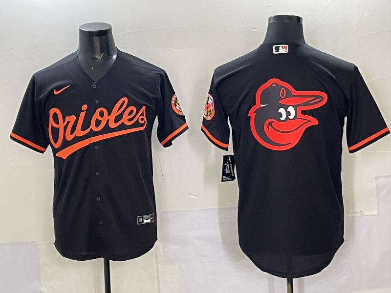 MLB Orioles Blank Black Team Logo Nike Cool Base Men Jersey