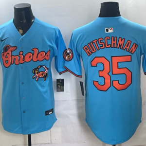 Baltimore Orioles x Crab 35 Adley Rutschman Blue Men Jersey