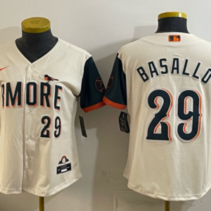 Baltimore Orioles 29 Samuel Basallo Natural 2026 City Connect Cool Base Youth Jersey