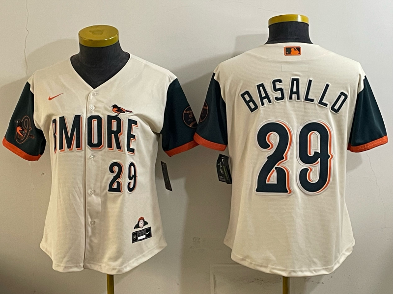 Baltimore Orioles 29 Samuel Basallo Natural 2026 City Connect Cool Base Women Jersey