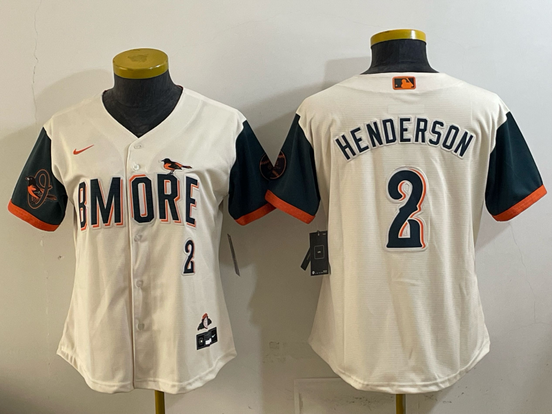 Baltimore Orioles 2 Gunnar Henderson Natural 2026 City Connect Cool Base Women Jersey