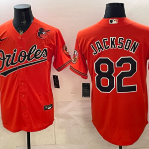Baltimore Orioles 82 Jackson Orange Cool Base Men Jersey
