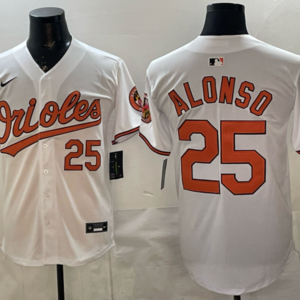 Baltimore Orioles 25 Alonso White Cool Base Men Jersey