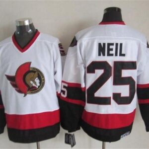 Senators 25 Chris Neil White CCM Throwback Men Jersey