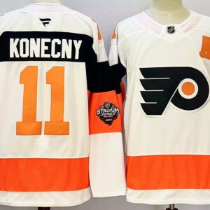 Flyers 11 Travis Konecny White 2024 New Men Jersey