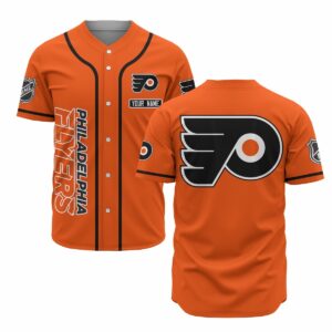 Philadelphia Flyers Baseball Orange Customized Jersey