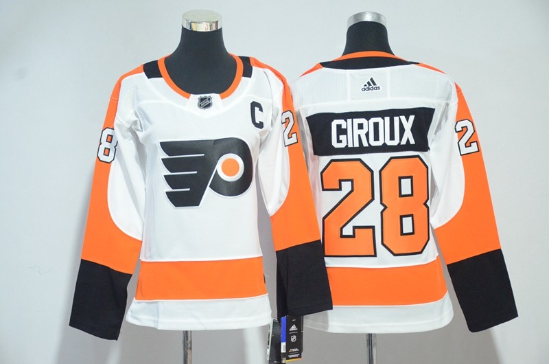 Flyers 28 Claude Giroux White Women Jersey