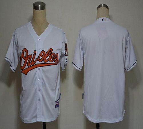MLB Orioles Blank White Cool Base Men Jersey