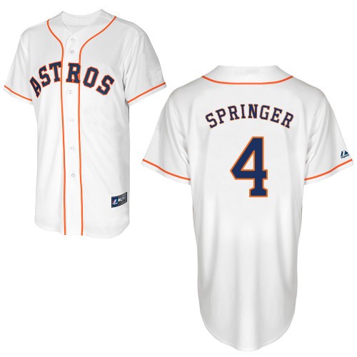 MLB Astros 4 George Springer White Men Jersey