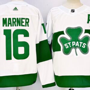 Leafs 16 Mitchell Marner White Saint Patrick Men Jersey