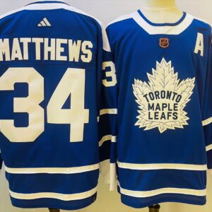 Leafs 34 Auston Matthews Blue 2022-23 Retro Adidad Men Jersey