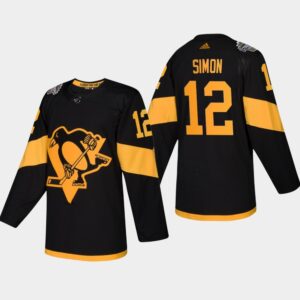 Penguins 12 Dominik Simon 2019 Stadium Series Black Men Jersey