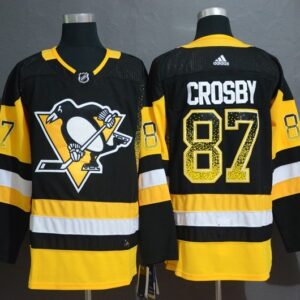 Penguins 87 Sidney Crosby Black Drift Fashion Men Jersey