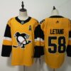 Penguins 58 Kris Letang Yellow Alternate Men Jersey