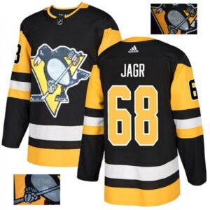 Penguins 68 Jaromir Jagr Black Glittery Edition Men Jersey