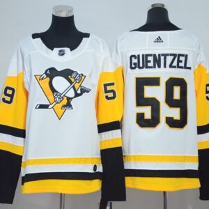 Penguins 59 Jake Guentzel White Women Jersey