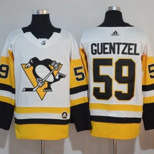 Penguins 59 Jake Guentzel White Men Jersey