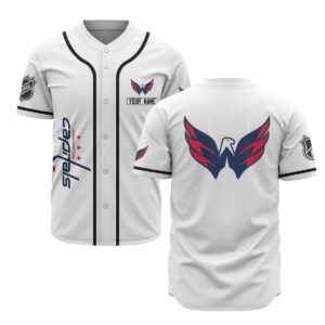 Washington Capitals Baseball White Customized Jersey