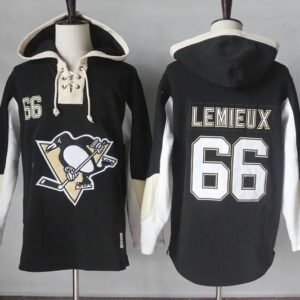 Penguins 66 Mario Lemieux Black Men Sweatshirt